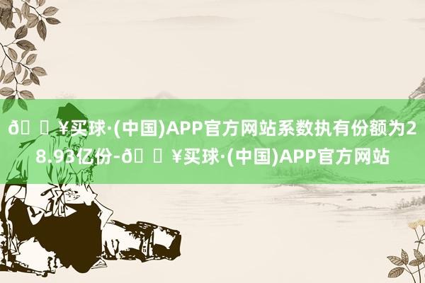 🔥买球·(中国)APP官方网站系数执有份额为28.93亿份-🔥买球·(中国)APP官方网站