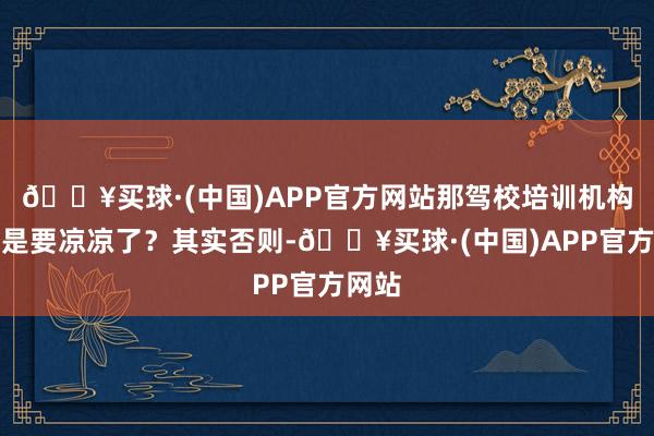 🔥买球·(中国)APP官方网站那驾校培训机构是不是要凉凉了？其实否则-🔥买球·(中国)APP官方网站