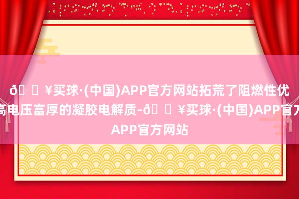 🔥买球·(中国)APP官方网站拓荒了阻燃性优良、高电压富厚的凝胶电解质-🔥买球·(中国)APP官方网站