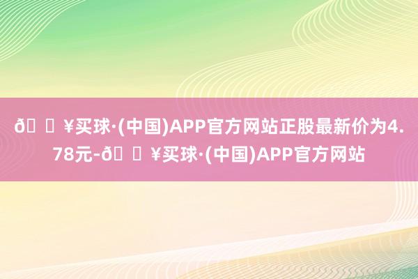 🔥买球·(中国)APP官方网站正股最新价为4.78元-🔥买球·(中国)APP官方网站