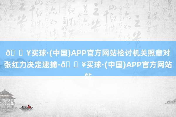 🔥买球·(中国)APP官方网站检讨机关照章对张红力决定逮捕-🔥买球·(中国)APP官方网站