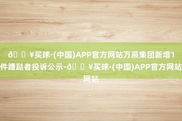 🔥买球·(中国)APP官方网站万辰集团新增1件蹧跶者投诉公示-🔥买球·(中国)APP官方网站