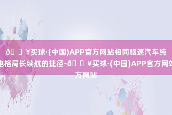 🔥买球·(中国)APP官方网站相同驱逐汽车纯电格局长续航的捷径-🔥买球·(中国)APP官方网站