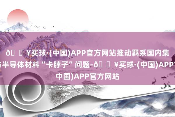 🔥买球·(中国)APP官方网站推动羁系国内集成电路与半导体材料“卡脖子”问题-🔥买球·(中国)APP官方网站