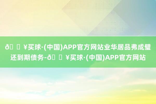 🔥买球·(中国)APP官方网站业华居品弗成璧还到期债务-🔥买球·(中国)APP官方网站