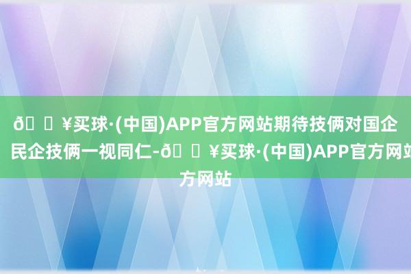 🔥买球·(中国)APP官方网站期待技俩对国企、民企技俩一视同仁-🔥买球·(中国)APP官方网站