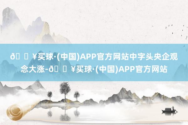 🔥买球·(中国)APP官方网站　　中字头央企观念大涨-🔥买球·(中国)APP官方网站