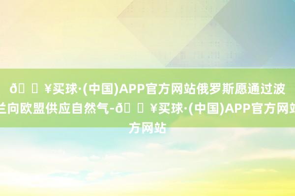 🔥买球·(中国)APP官方网站俄罗斯愿通过波兰向欧盟供应自然气-🔥买球·(中国)APP官方网站