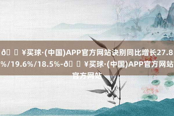 🔥买球·(中国)APP官方网站诀别同比增长27.8%/19.6%/18.5%-🔥买球·(中国)APP官方网站