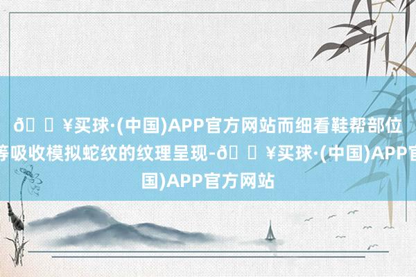 🔥买球·(中国)APP官方网站而细看鞋帮部位本次相等吸收模拟蛇纹的纹理呈现-🔥买球·(中国)APP官方网站