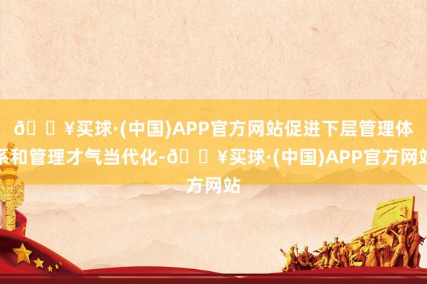 🔥买球·(中国)APP官方网站促进下层管理体系和管理才气当代化-🔥买球·(中国)APP官方网站
